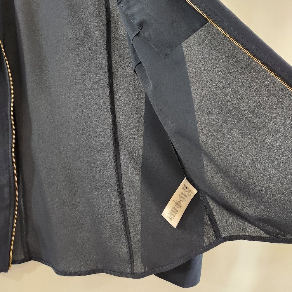 Navy and Gold Michael Kors Zipper Blouse - Picture 9 of 11